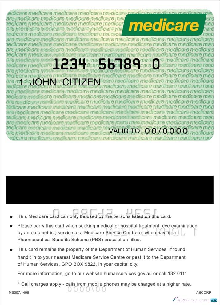 Download Australia Medicare card Photoshop template